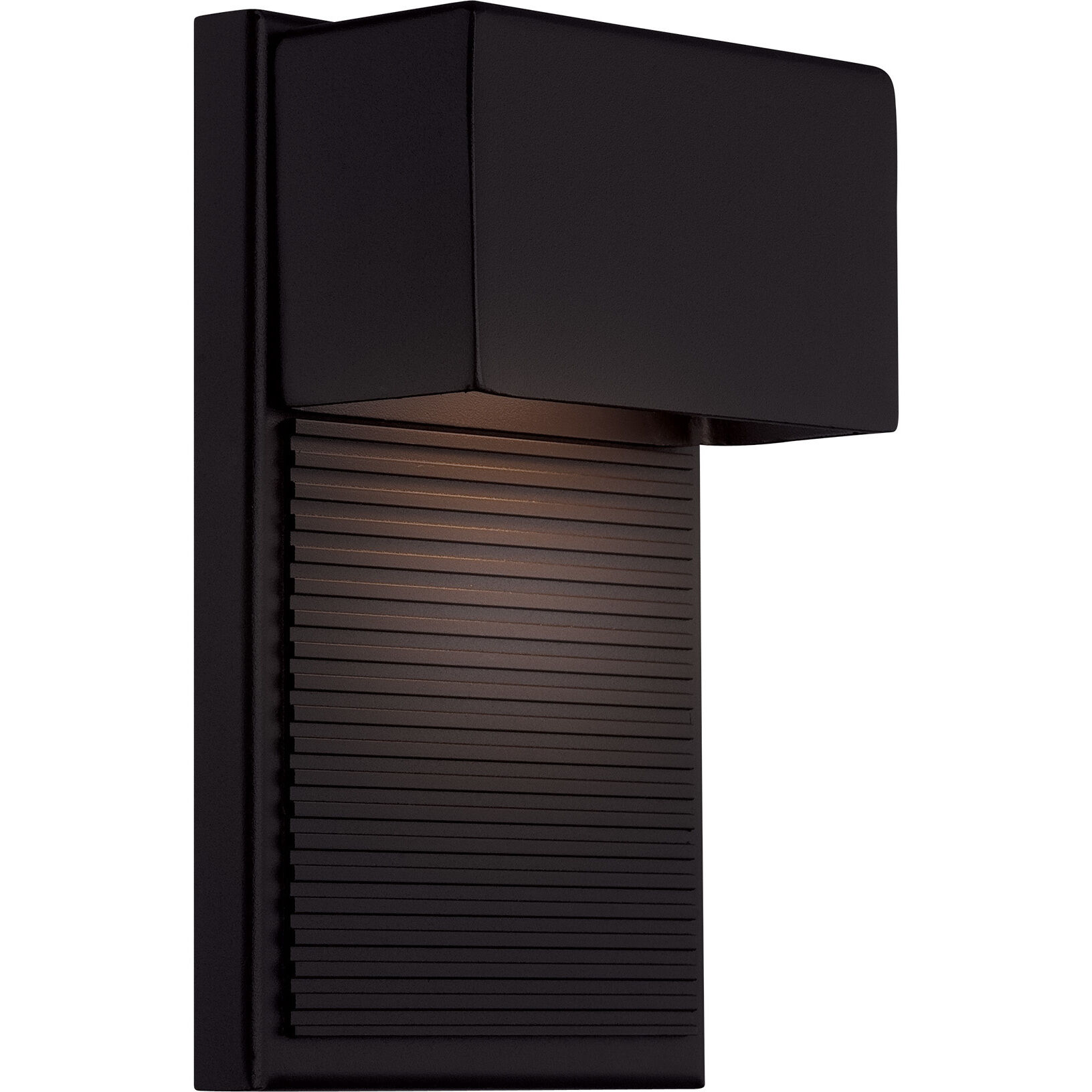 Hiline LED 8 inch Black Outdoor Wall Light in 8in