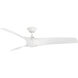 Zephyr 62 inch Matte White Downrod Ceiling Fan, Smart Ceiling Fan