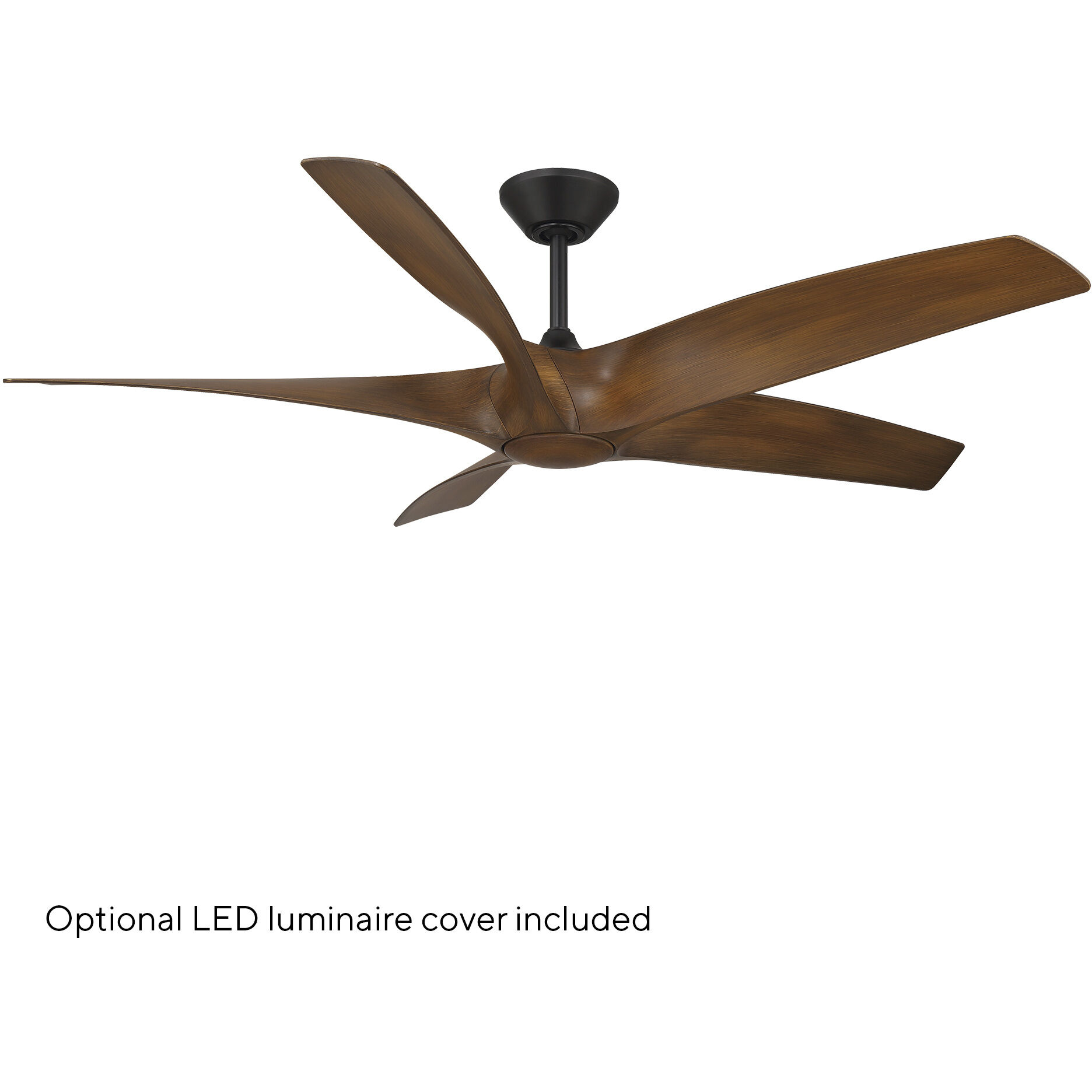 Zephyr 62 inch Matte Black and Distressed Koa with Distressed Koa Blades Downrod Ceiling Fan in Matte Black Distressed Koa