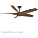 Zephyr 62 inch Matte Black and Distressed Koa with Distressed Koa Blades Downrod Ceiling Fan in Matte Black Distressed Koa
