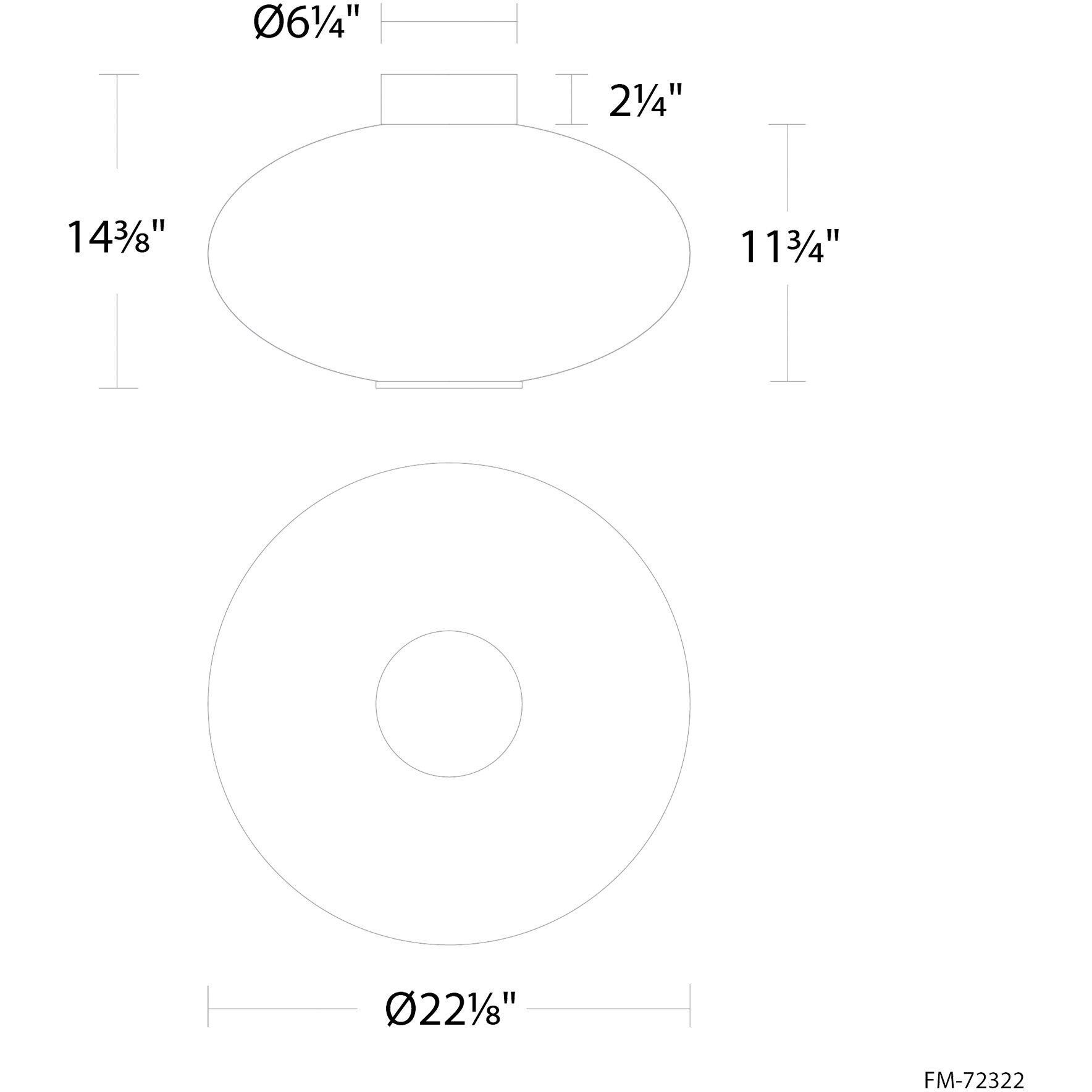 Illusion LED 22.1 inch Black Indoor Ceiling Lighting in 2700K