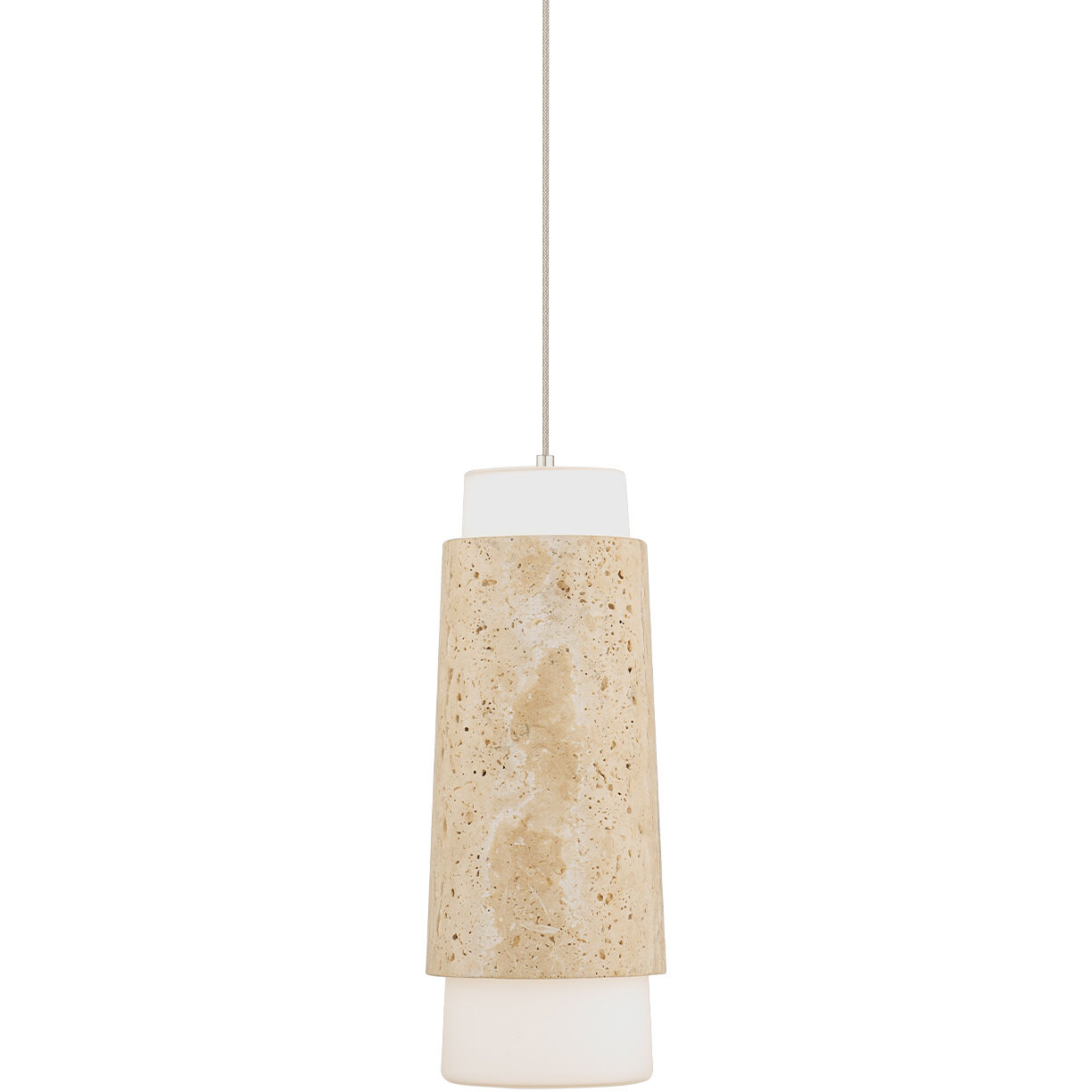 Chauncey LED 5.13 inch Beige Travertine and Aged Brass Indoor Hanging Lighting Ceiling Light in 3000K