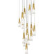 Kilt 15 Light 23 inch Aged Brass Multi-Light Pendant Ceiling Light