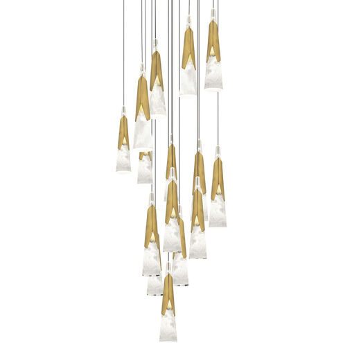 Kilt 15 Light 23 inch Aged Brass Multi-Light Pendant Ceiling Light