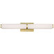Vogue LED 27 inch Brushed Brass Bath Vanity & Wall Light in 3000K, 27in.