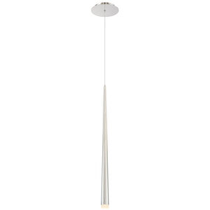 Cascade LED 2 inch Polished Nickel Pendant Ceiling Light in 1, Round, 28in.