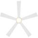 Wynd 60 inch Matte White Downrod Ceiling Fan in 3000K, Smart Ceiling Fan