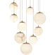 Pisces 9 Light 17 inch Aged Brass Multi-Light Pendant Ceiling Light