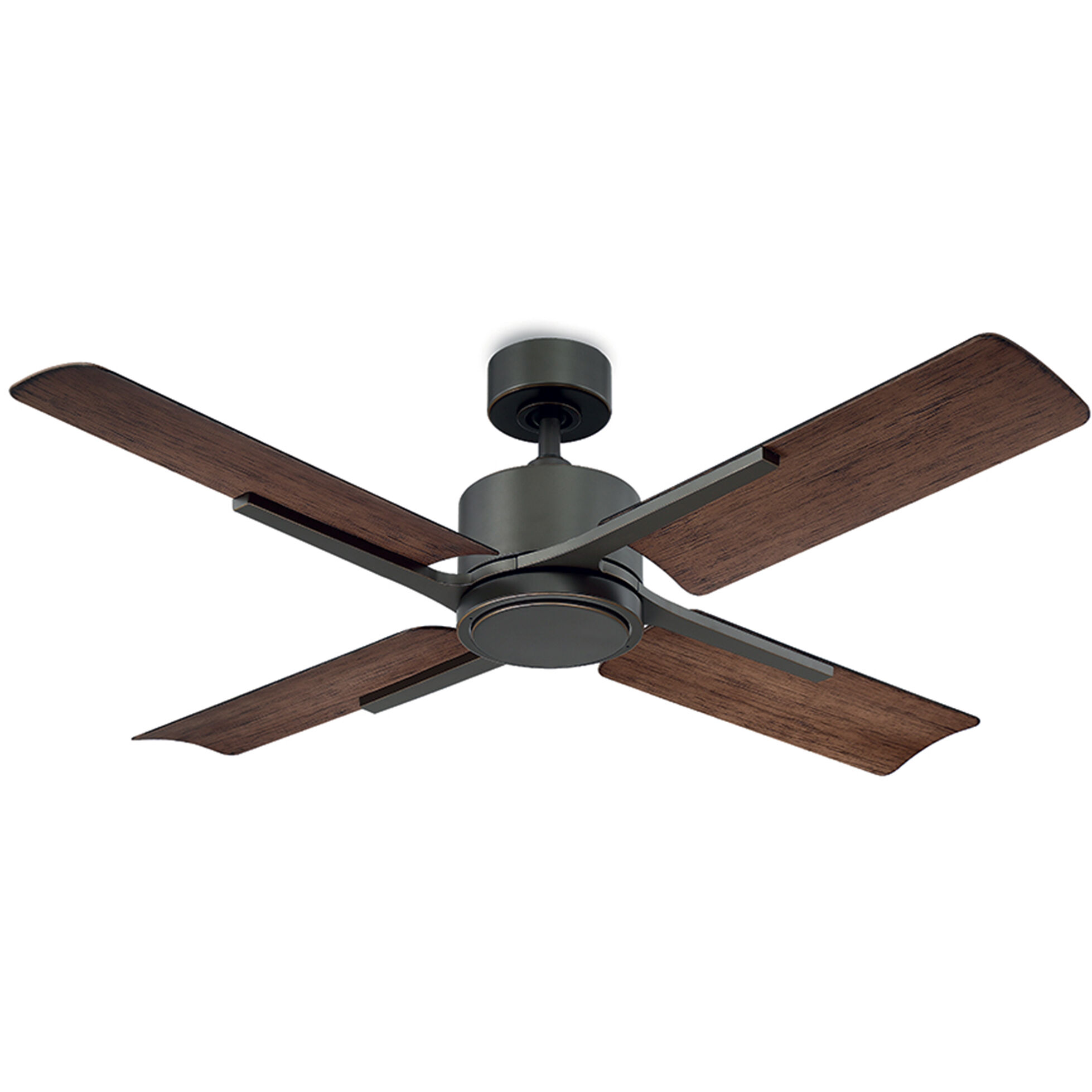 Cervantes 56 inch Oil Rubbed Bronze Dark Walnut with Dark Walnut Blades Downrod Ceiling Fan in 3000K, Smart Ceiling Fan