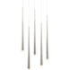 Cascade LED 17 inch Polished Nickel Multi-Light Pendant Ceiling Light in 5, Round, 28in.