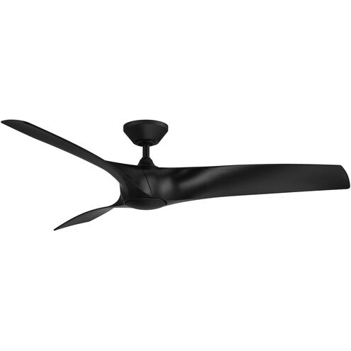 Zephyr 62 inch Matte Black Downrod Ceiling Fan, Smart Ceiling Fan