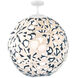 Groovy LED 36 inch Cream-Blue White Pendant Ceiling Light in 48in., Cream and Blue