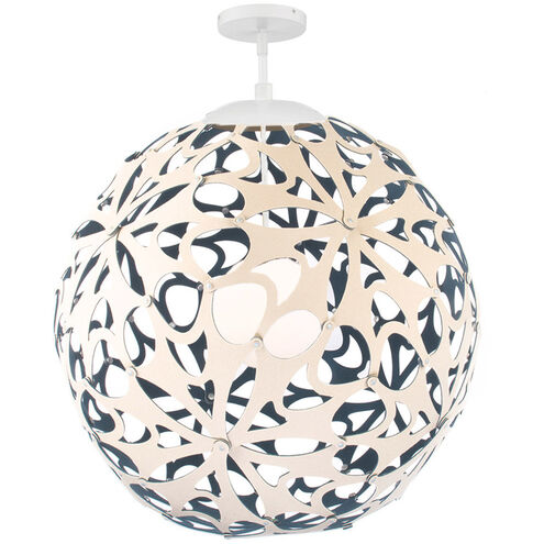 Groovy LED 36 inch Cream-Blue White Pendant Ceiling Light in 48in., Cream and Blue