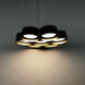 Marimba LED 24 inch Black Gold Leaf Chandelier Ceiling Light in 24in.