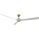 Torque 70 inch Soft Brass and Matte White with Matte White Blades Downrod Ceiling Fan in Soft Brass Matte White
