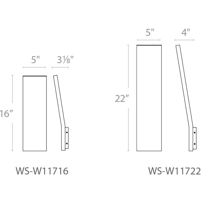 Blade LED 22 inch Black Outdoor Wall Light in 22in