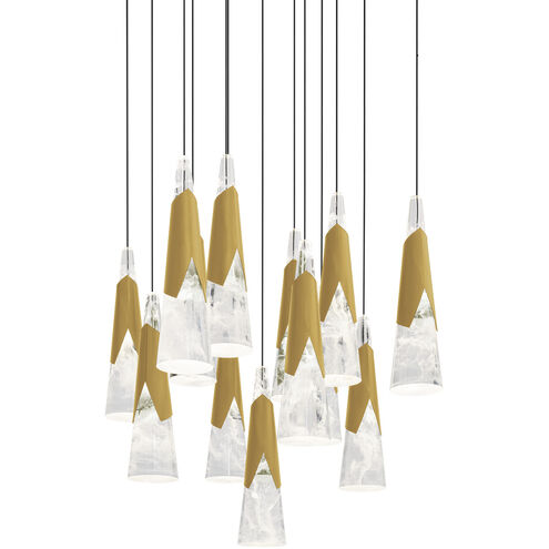 Kilt 13 Light 20 inch Aged Brass Multi-Light Pendant Ceiling Light