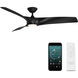 Zephyr 62 inch Matte Black Downrod Ceiling Fan, Smart Ceiling Fan