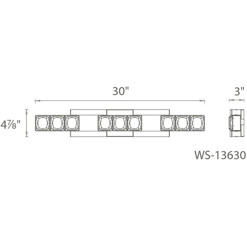 Sofia LED 30 inch Polished Nickel Bath Vanity & Wall Light in 30in.