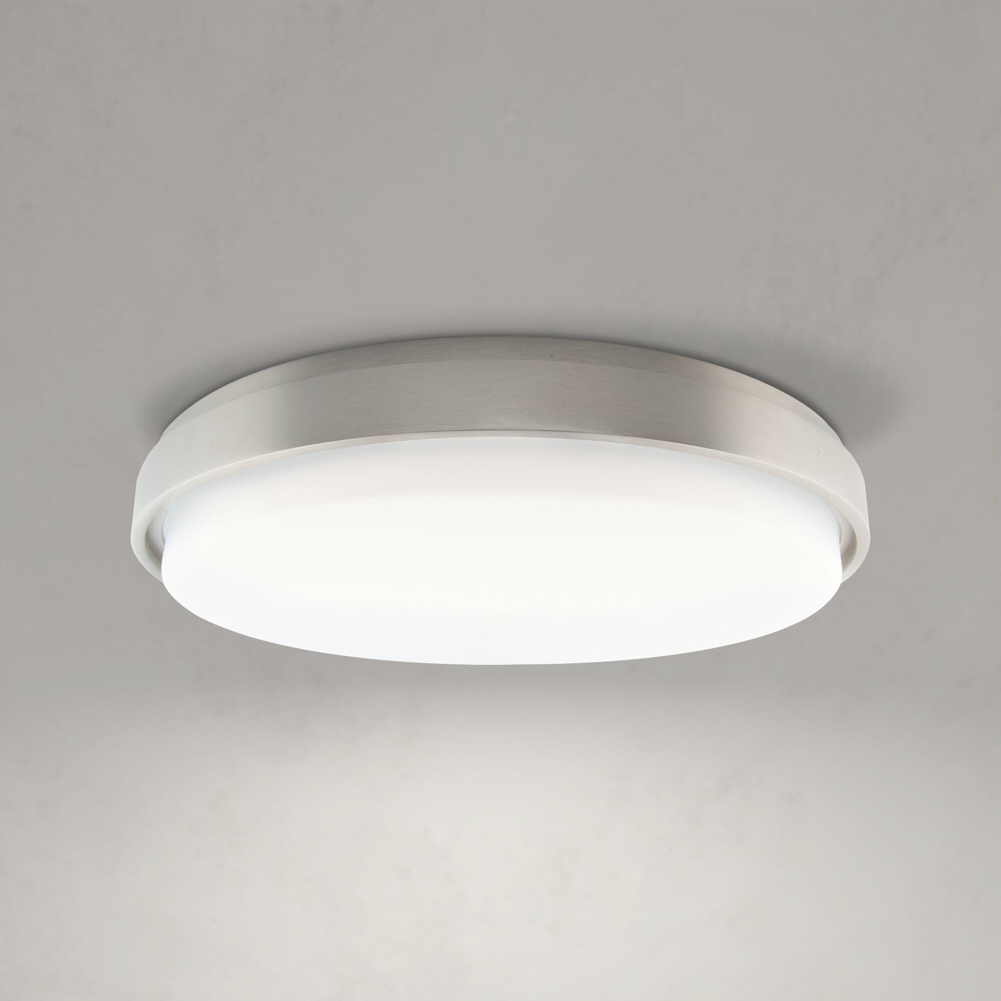 Zenith LED 15 inch Titanium Flush Mount Ceiling Light in 3500K, Does not have EM Backup Battery