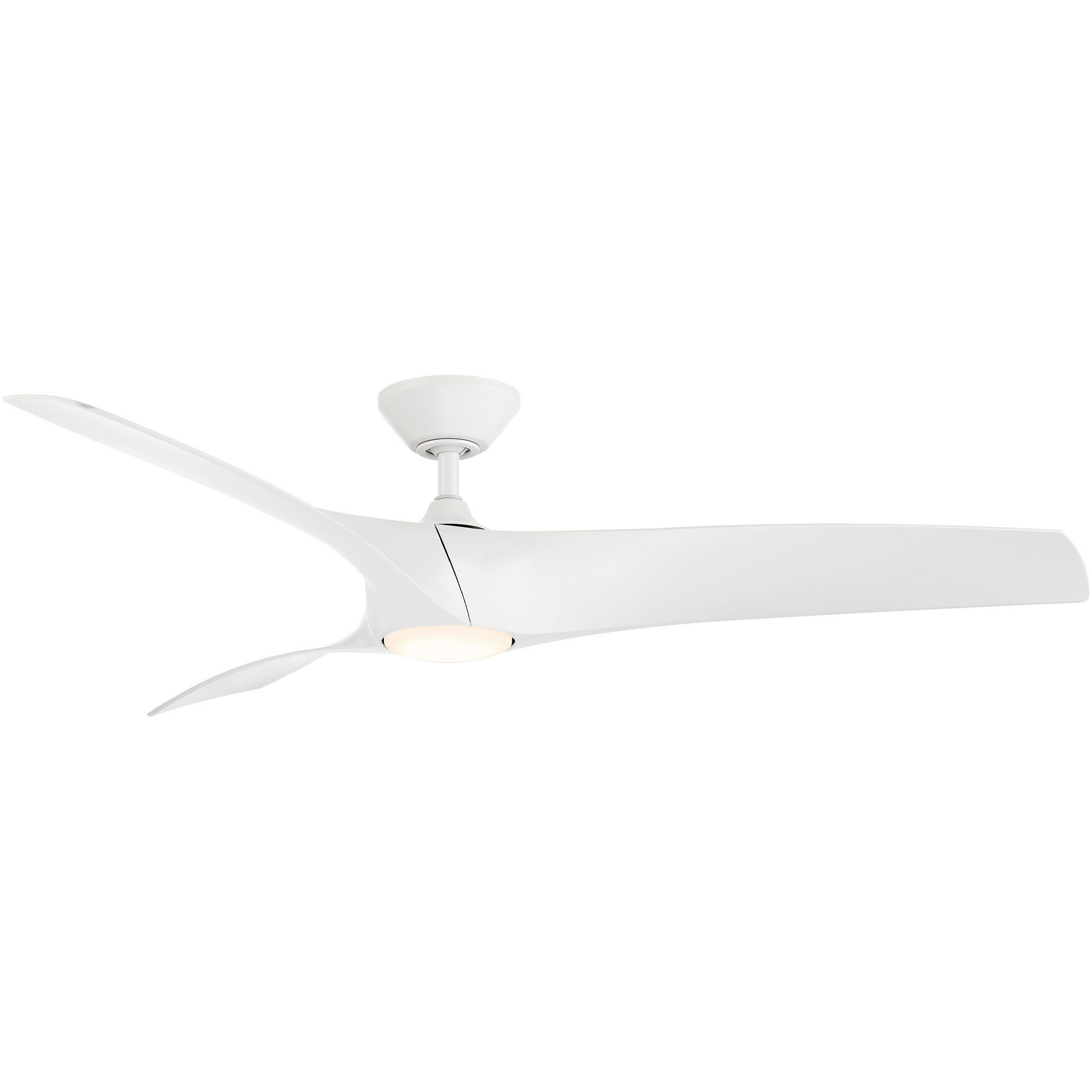 Zephyr 62 inch Matte White Downrod Ceiling Fan, Smart Ceiling Fan