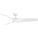 Zephyr 62 inch Matte White Downrod Ceiling Fan, Smart Ceiling Fan