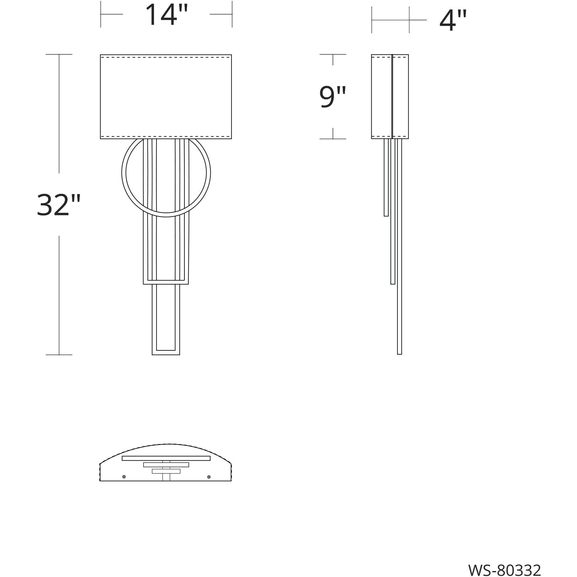 Sartre 1 Light 14 inch Black Aged Brass ADA Wall Sconce Wall Light