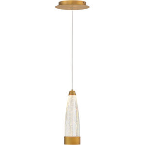 Mystic LED 4 inch Aged Brass Pendant Ceiling Light in true