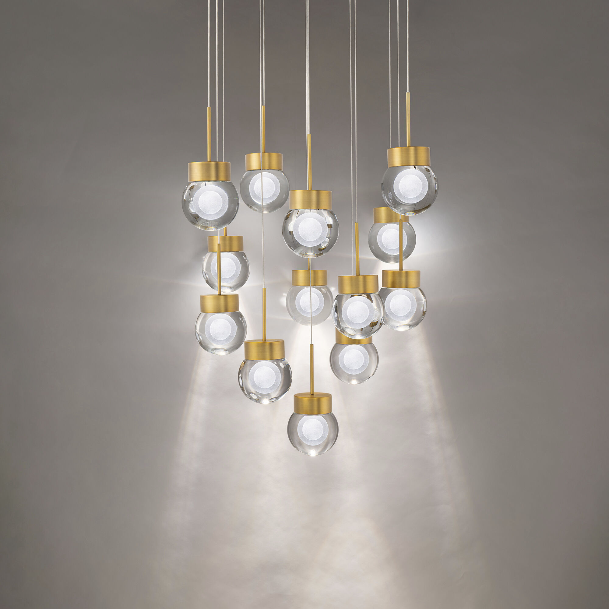 Double Bubble 13 Light 20 inch Aged Brass Multi-Light Pendant Ceiling Light