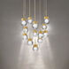 Double Bubble 13 Light 20 inch Aged Brass Multi-Light Pendant Ceiling Light