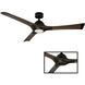 Woody 60 inch Oil Rubbed Bronze and Dark Walnut with Dark Walnut Blades Downrod Ceiling Fan in 3500K, Oil Rubbed Bronze Dark Walnut
