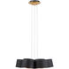 Marimba LED 17.75 inch Black Gold Leaf Chandelier Ceiling Light in 18in.