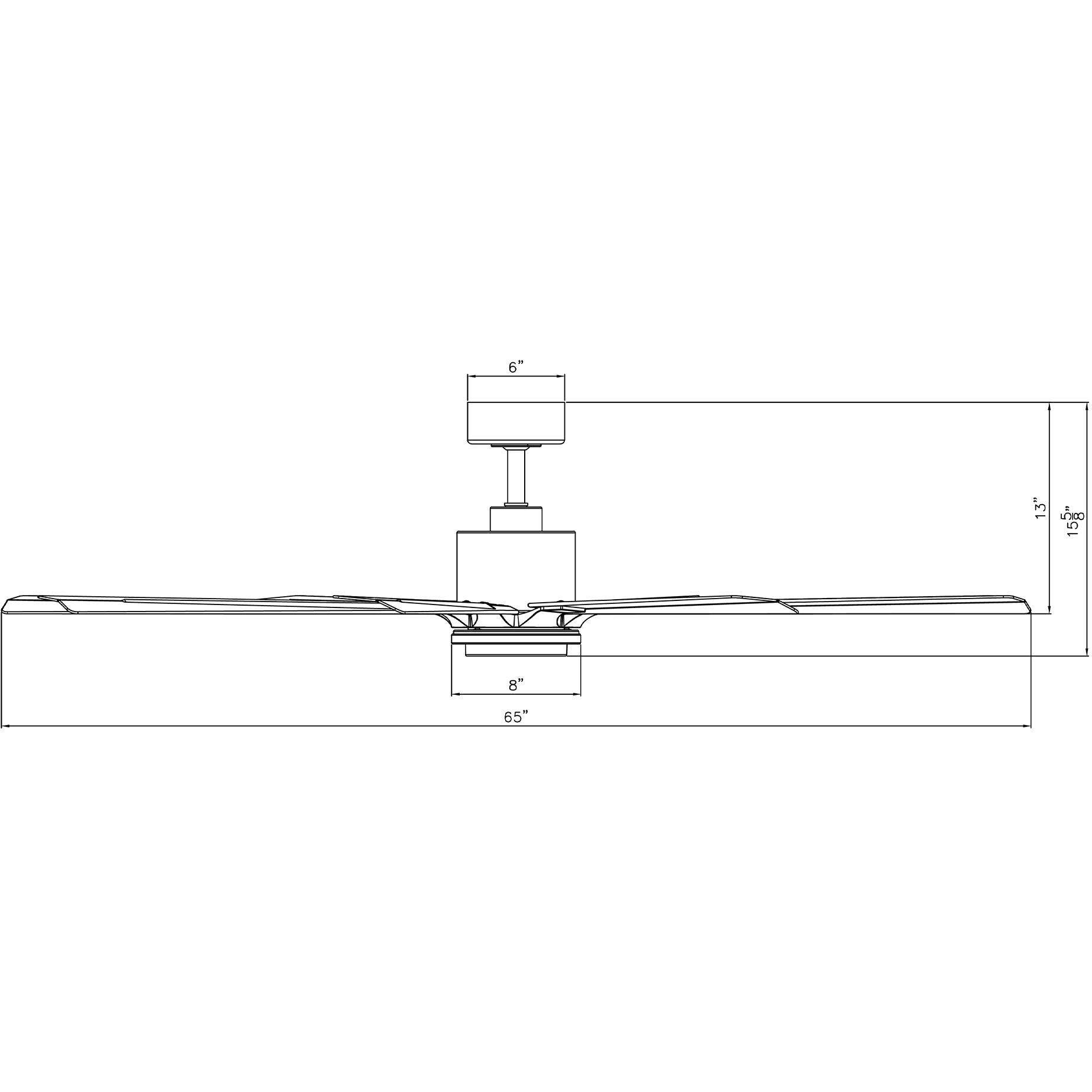 Size Matters 65 inch Matte Black Downrod Ceiling Fan