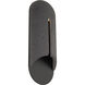 Clog LED 22 inch Basalt Stone and Black Outdoor Wall Light in 3500K, Bassalt Stone and Black