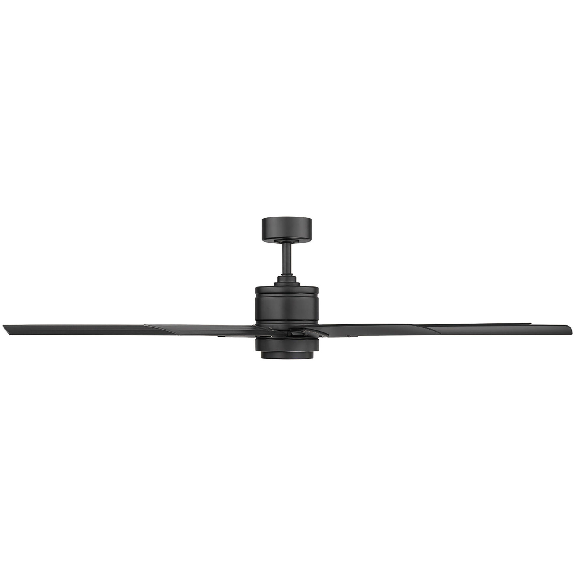 Renegade 66 inch Matte Black Downrod Ceiling Fan in 3000K, Smart Ceiling Fan