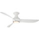 Corona 52 inch Brushed Nickel and Matte White with Matte White Blades Flush Mount Ceiling Fan in 2700K, Brushed Nickel Matte White