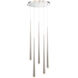 Cascade LED 17 inch Polished Nickel Multi-Light Pendant Ceiling Light in 5, Round, 28in.