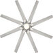 Roboto XL 70 inch Brushed Nickel Downrod Ceiling Fan in 3000K