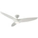 Morpheus III 60 inch Gloss White Downrod Ceiling Fan in 2700K