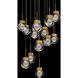 Double Bubble 15 Light 23 inch Aged Brass Multi-Light Pendant Ceiling Light