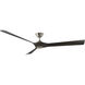 Torque 70 inch Brushed Nickel and Ebony with Ebony Blades Downrod Ceiling Fan in Brushed Nickel Ebony