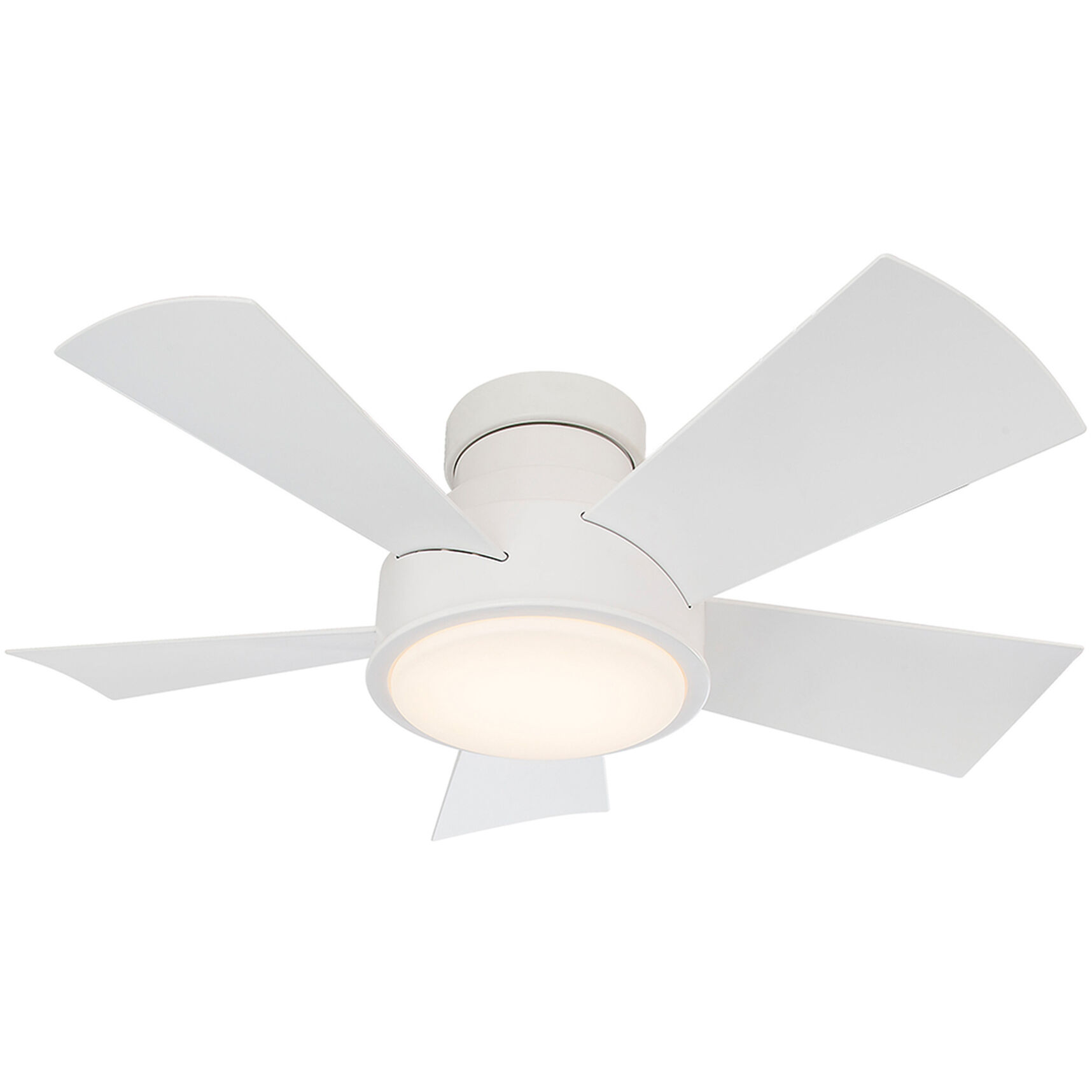 Vox 38 inch Matte White Flush Mount Ceiling Fan in 2700K