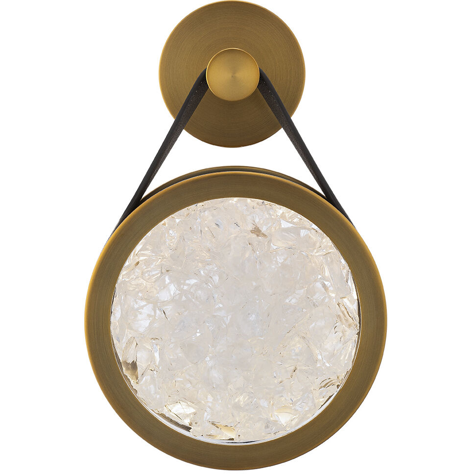 Clare Indoor Wall Lighting in Warm Brown and Aged Brass