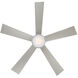 Wynd 52 inch Stainless Steel Downrod Ceiling Fan in 3000K, Smart Ceiling Fan
