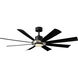 Aura 60 inch Brushed Nickel Matte Black with Matte Black Blades Downrod Ceiling Fan