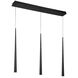 Cascade LED 5.5 inch Black Multi-Light Pendant Ceiling Light in 3, Linear, 28in.