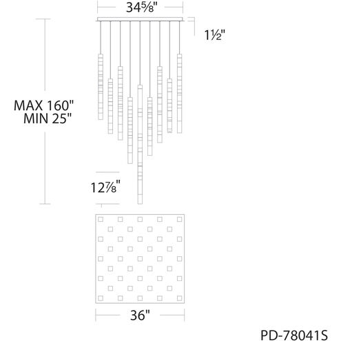 Minx 41 Light 36 inch Aged Brass Multi-Light Pendant Ceiling Light