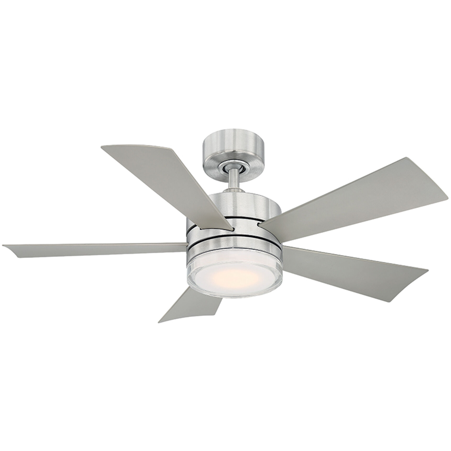Wynd 42 inch Stainless Steel Downrod Ceiling Fan in 3500K