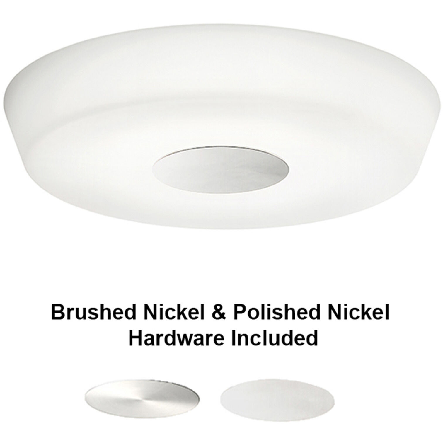Sol LED 16 inch Brushed Nickel Flush Mount Ceiling Light in 16in.