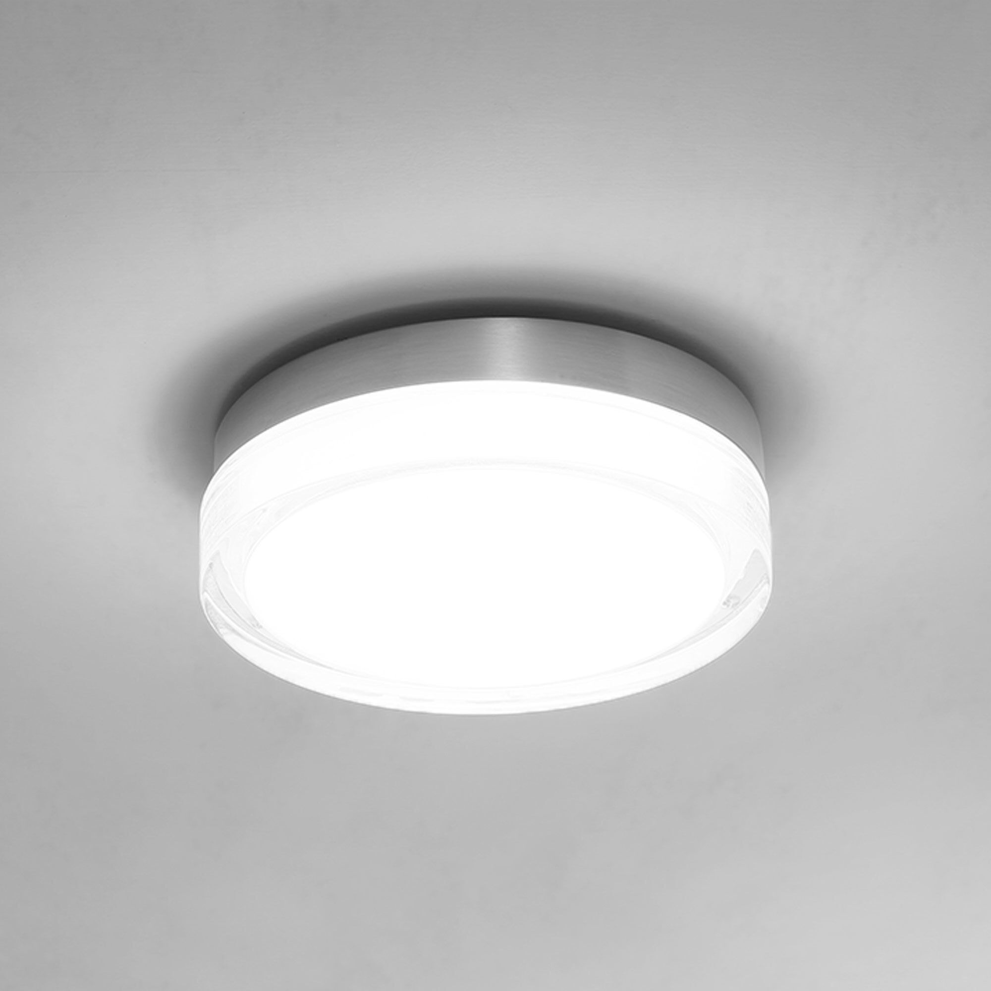 Pi LED 9 inch Stainless Steel Flush Mount Ceiling Light in 3500K, 9in.